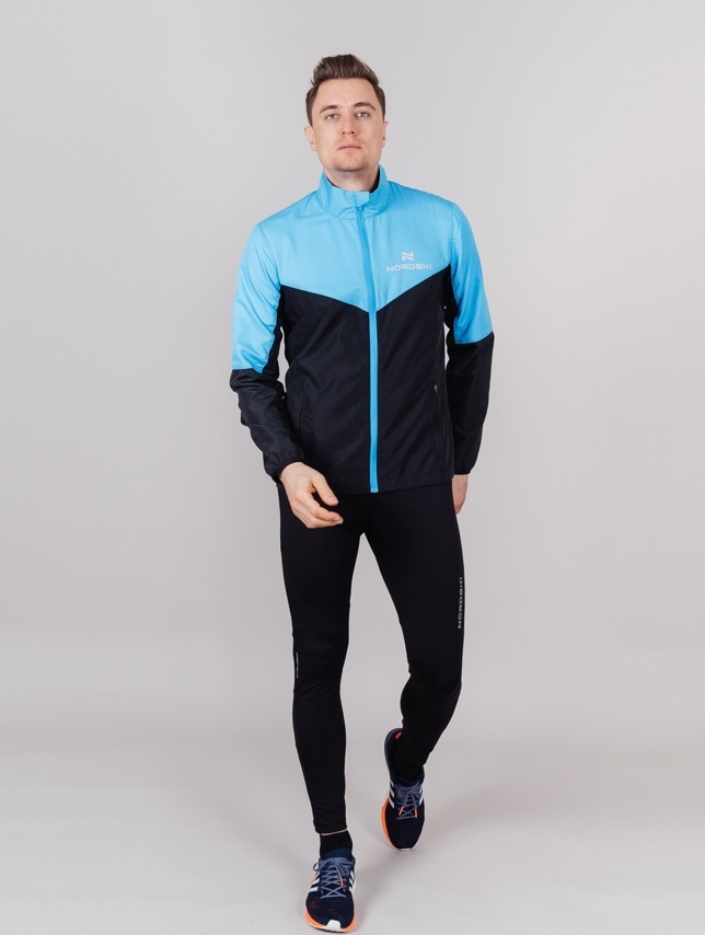 Nordski Sport Premium костюм для бега мужской light blue-black