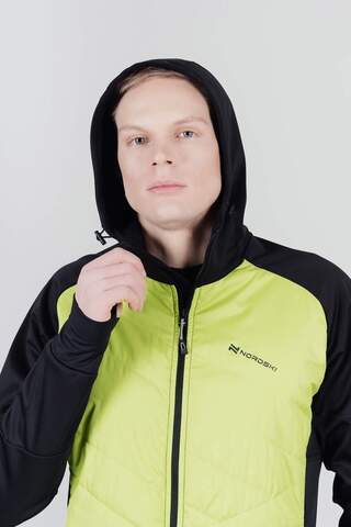 Мужской беговой костюм с капюшоном Nordski Hybrid black-lime