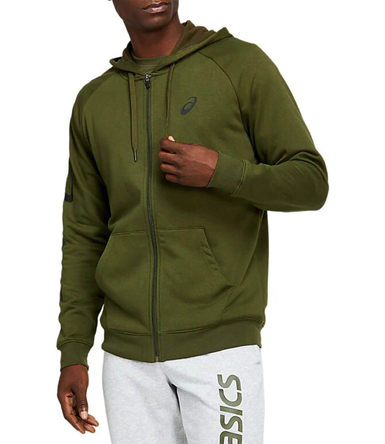 Asics Full Zip Hoodie толстовка мужская хаки