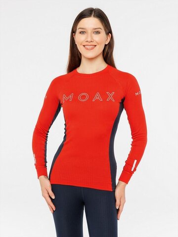 Женская термофутболка с длинным рукавом Moax Race LS красно-синяя