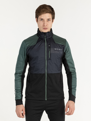 Мужской тренировочный лыжный костюм Moax Tauri Pro Hybrid Softshell зелено-черный
