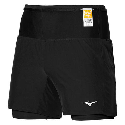 Mizuno Multi Pocket 7.5 2 In 1 Short шорты для бега мужские черные