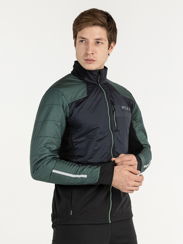 Мужской тренировочный лыжный костюм Moax Tauri Pro Hybrid Softshell зелено-черный