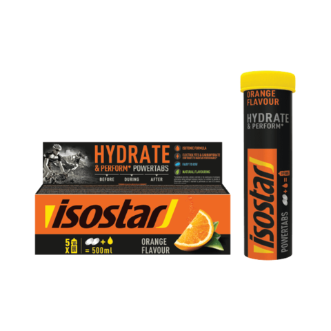 Растворимые таблетки изотоник Isostar Powertabs апельсин