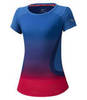 Mizuno Aero Tee беговая футболка женская синяя-розовая - 1