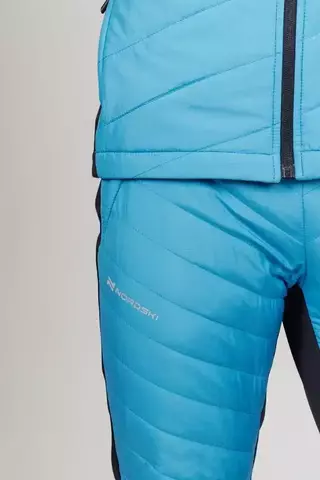 Мужские тренировочные лыжные брюки Nordski Hybrid Warm light blue-black