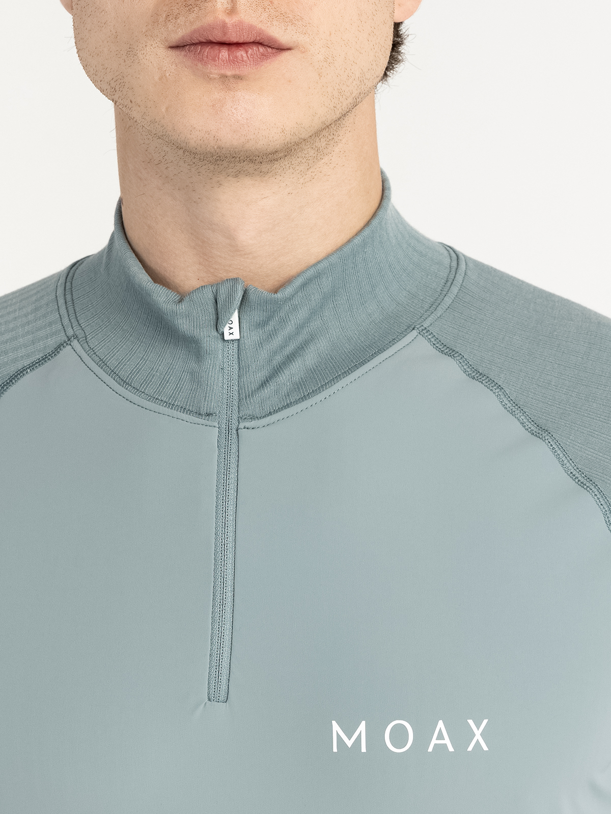 Мужская терморубашка с ветрозащитой Moax Race Wind LS серо-зеленая - 6