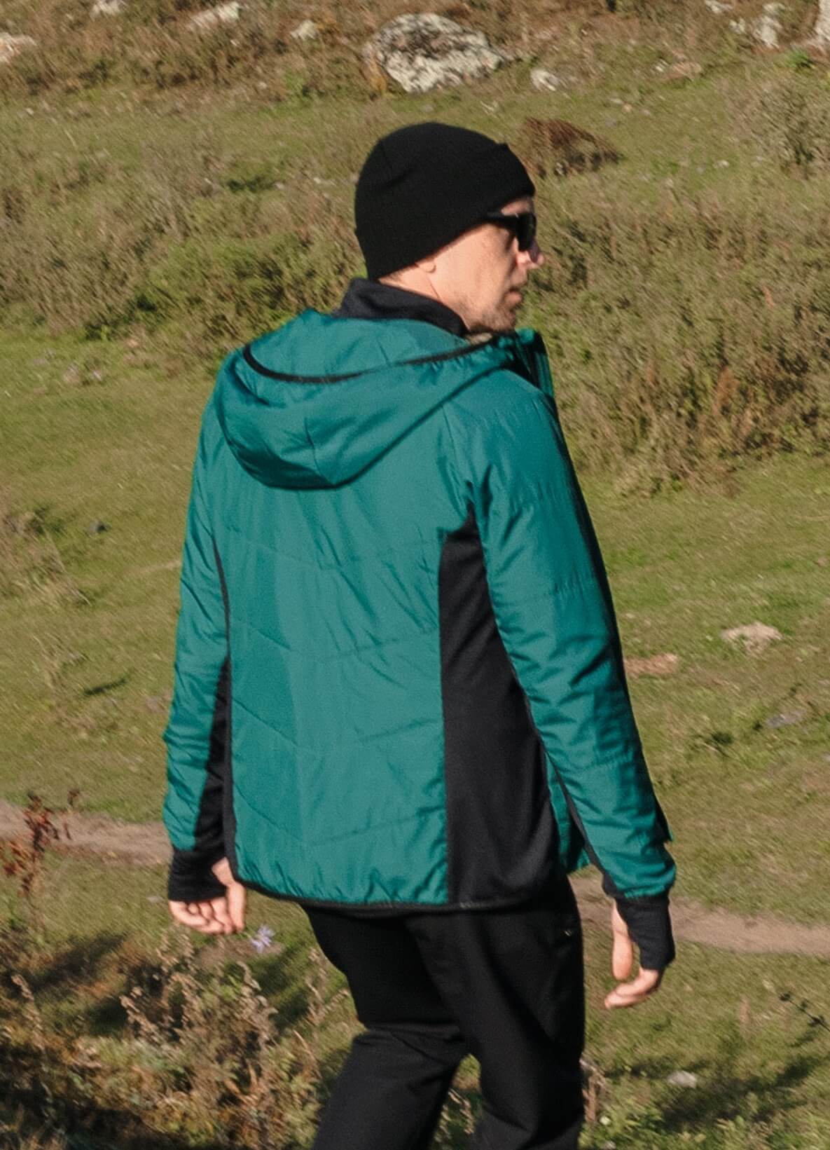 Мужская тренировочная куртка капюшоном Nordski Hybrid Warm alpine green-black - 5