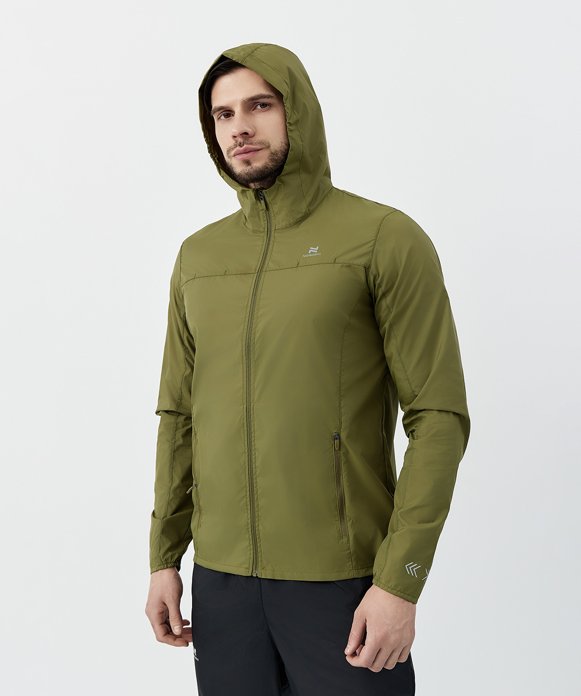 Мужская беговая ветровка Nordski Rain olive - 5