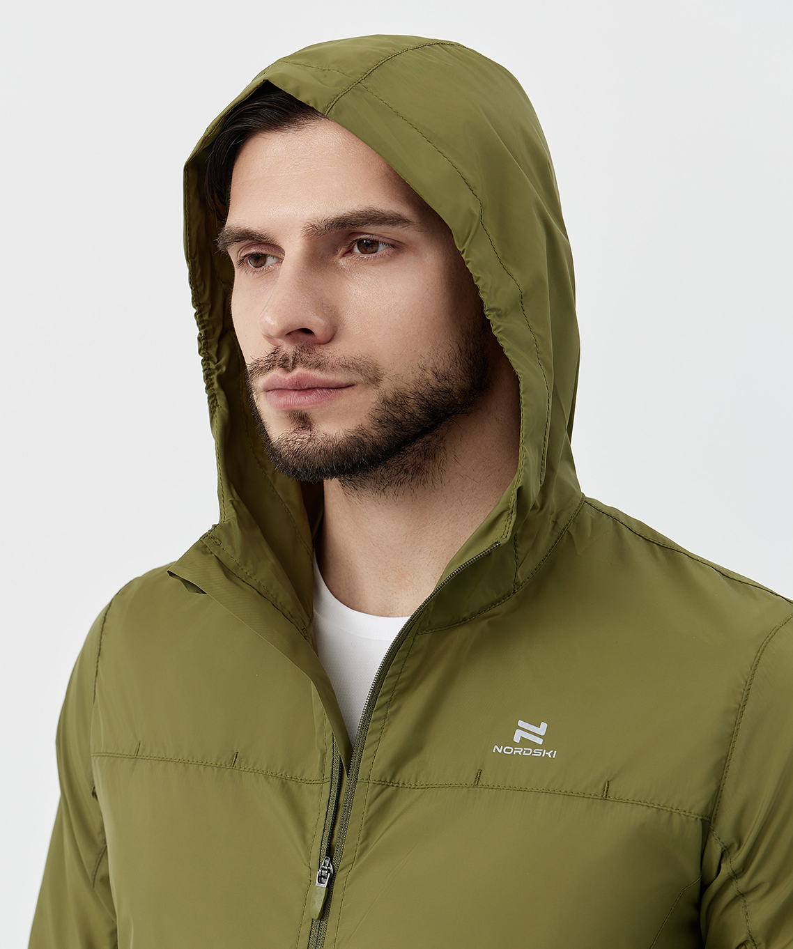 Мужская беговая ветровка Nordski Rain olive - 7
