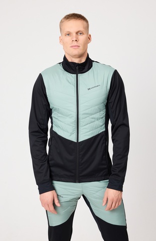 Мужская куртка для лыж и бега зимой Nordski Hybrid Pro black-ice mint