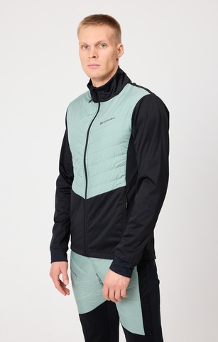 Мужская куртка для лыж и бега зимой Nordski Hybrid Pro black-ice mint