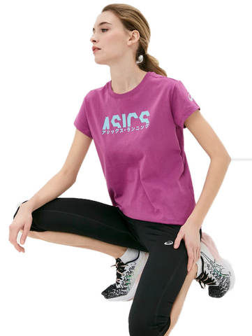 Asics Katakana Graphic Tee футболка для бега женская фиолетовая