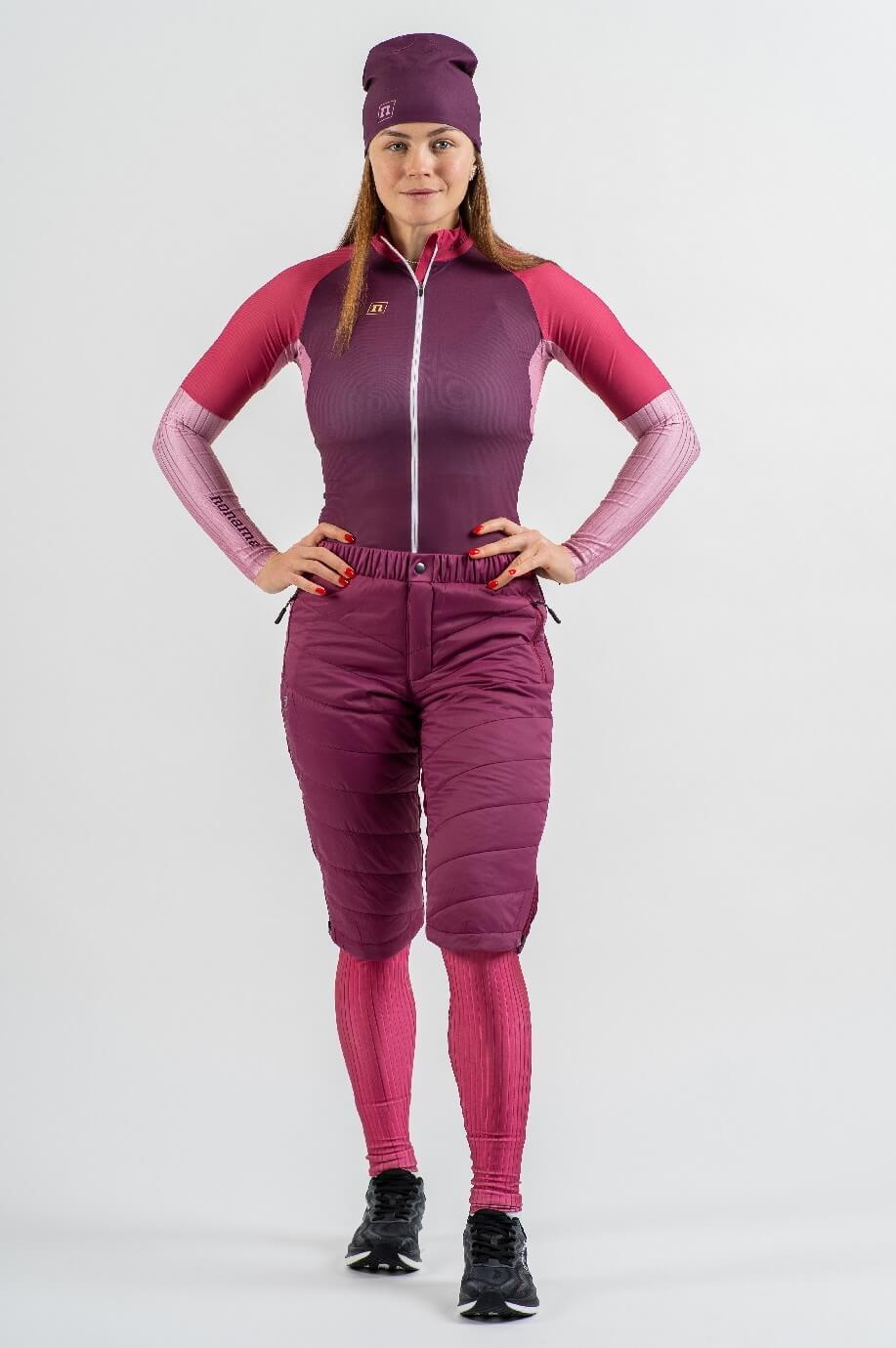 Женские лыжные утепленные шорты Noname Ski Shorts 24 ягодные - 4