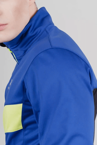 Мужская утепленная разминочная куртка Nordski Base true blue-lime
