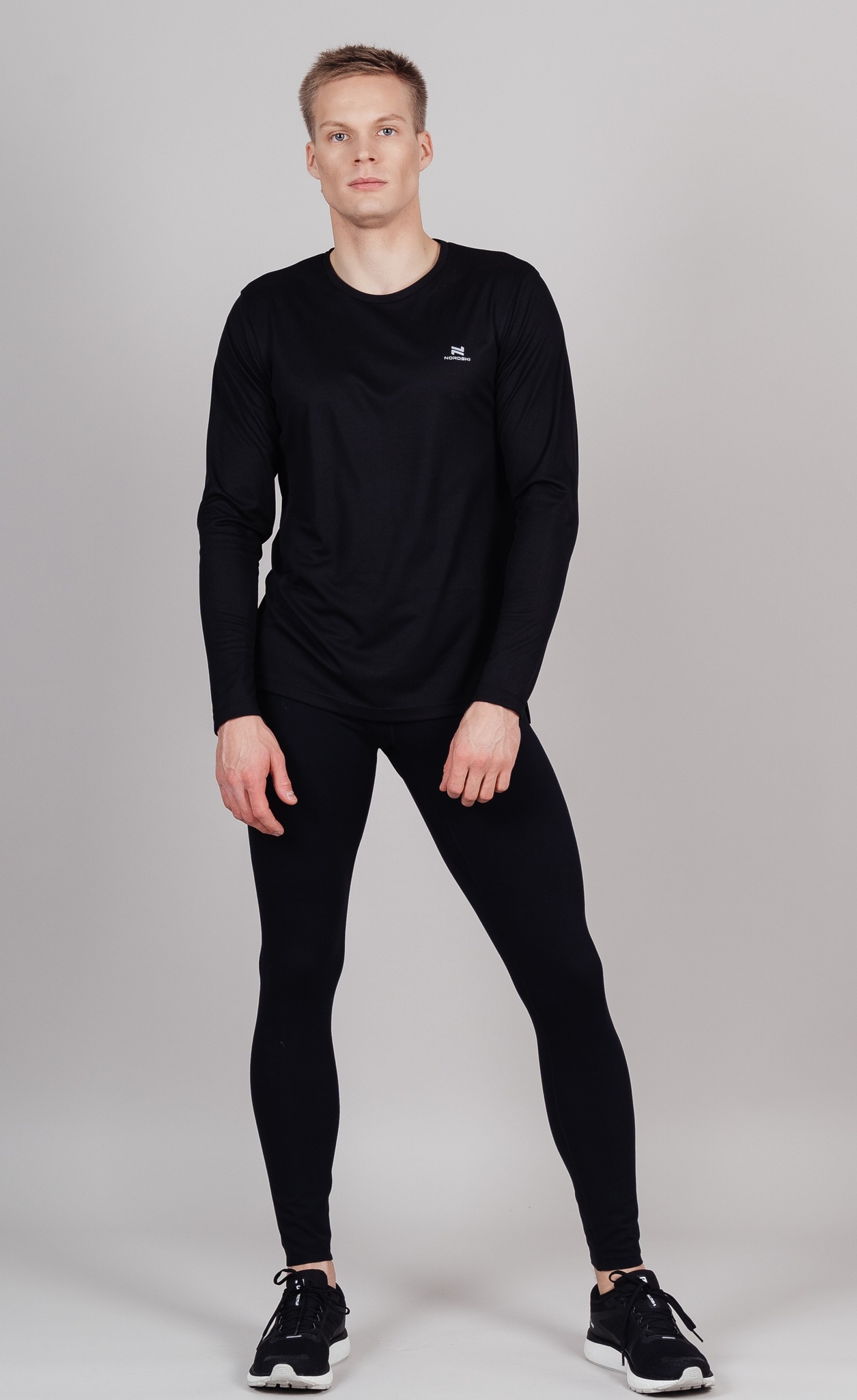 Мужская футболка для бега с длинным рукавом Nordski Training black - 8