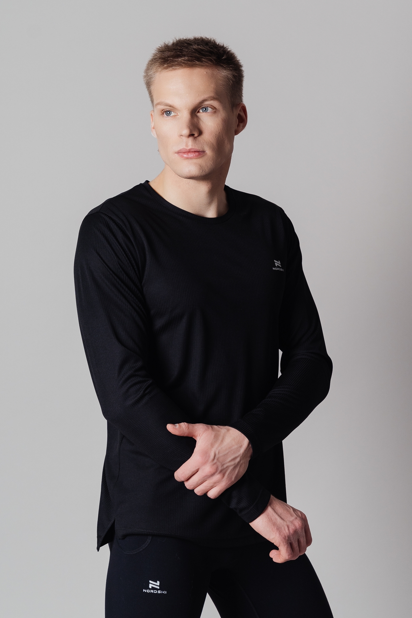 Мужская футболка для бега с длинным рукавом Nordski Training black - 2