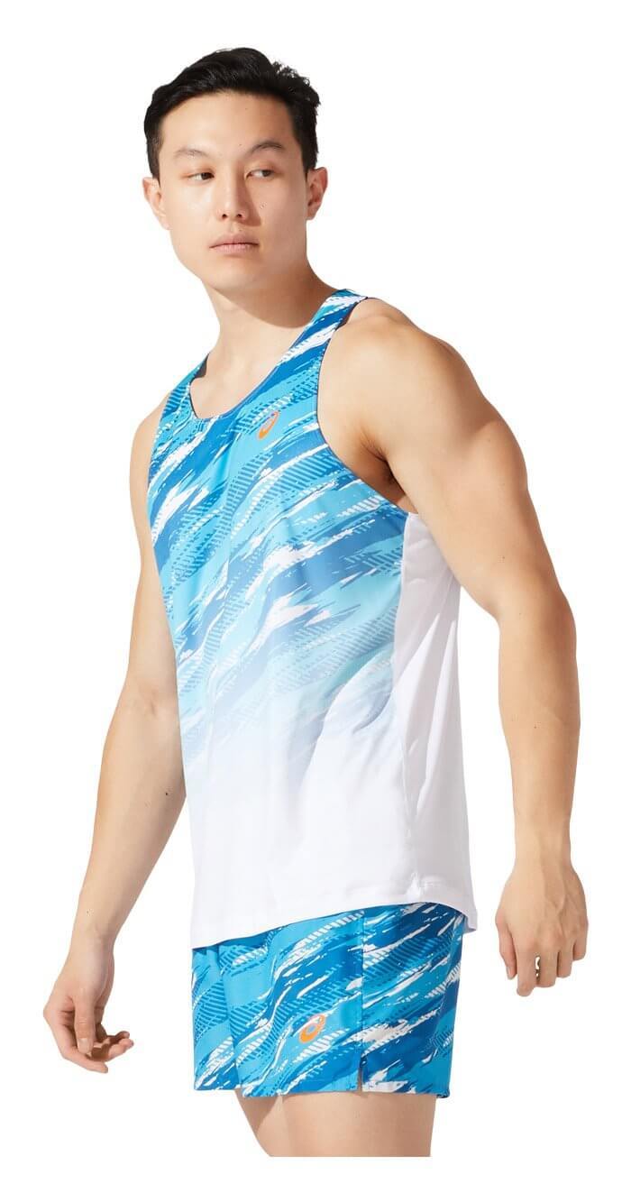 Asics Noosa Singlet майка для бега мужская голубая - 2