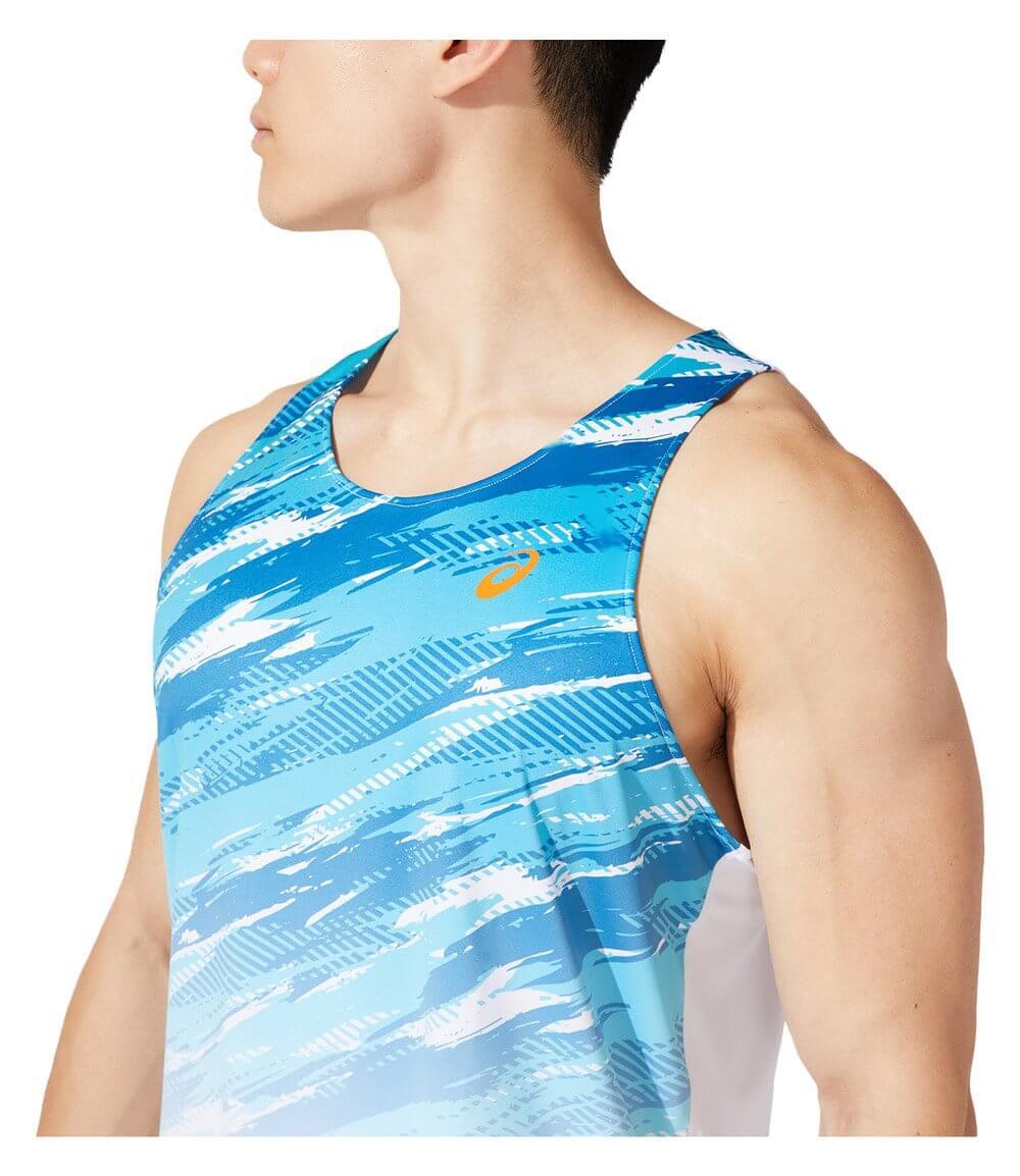 Asics Noosa Singlet майка для бега мужская голубая - 4