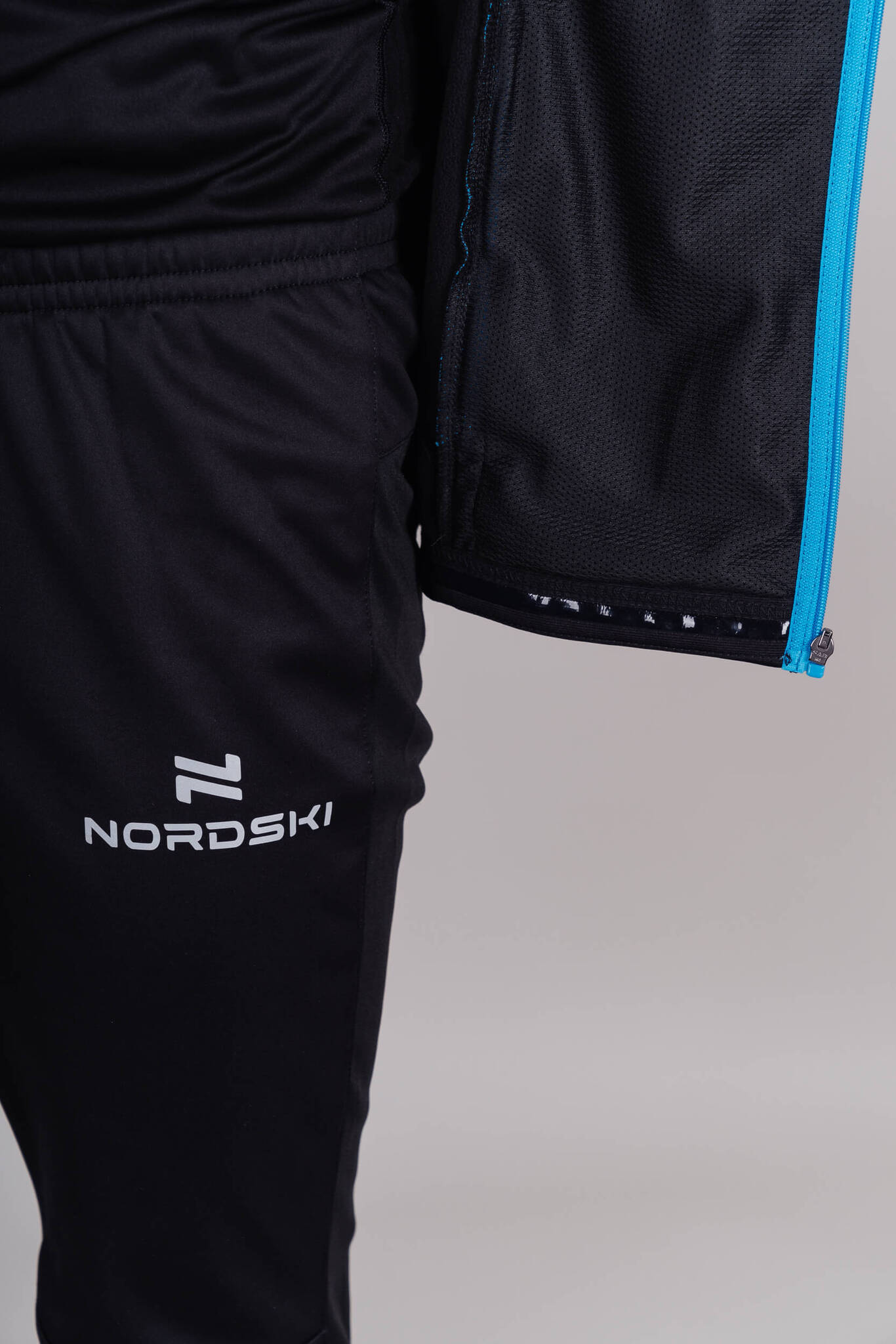 Мужской утепленный разминочный костюм Nordski Base black-blue - 9