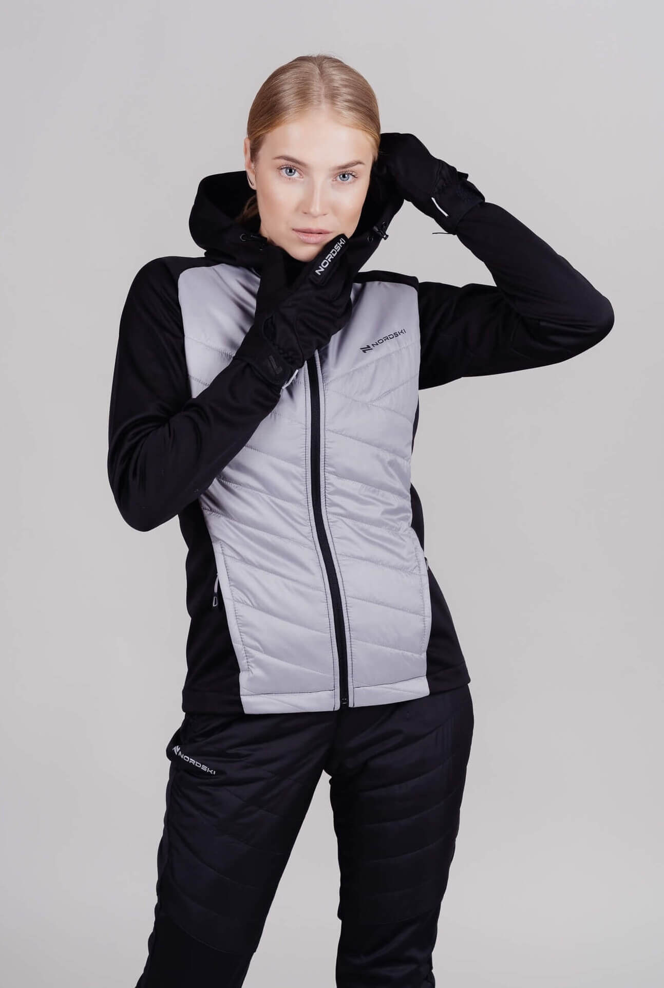 Женская тренировочная куртка с капюшоном Nordski Hybrid Hood black-grey - 6