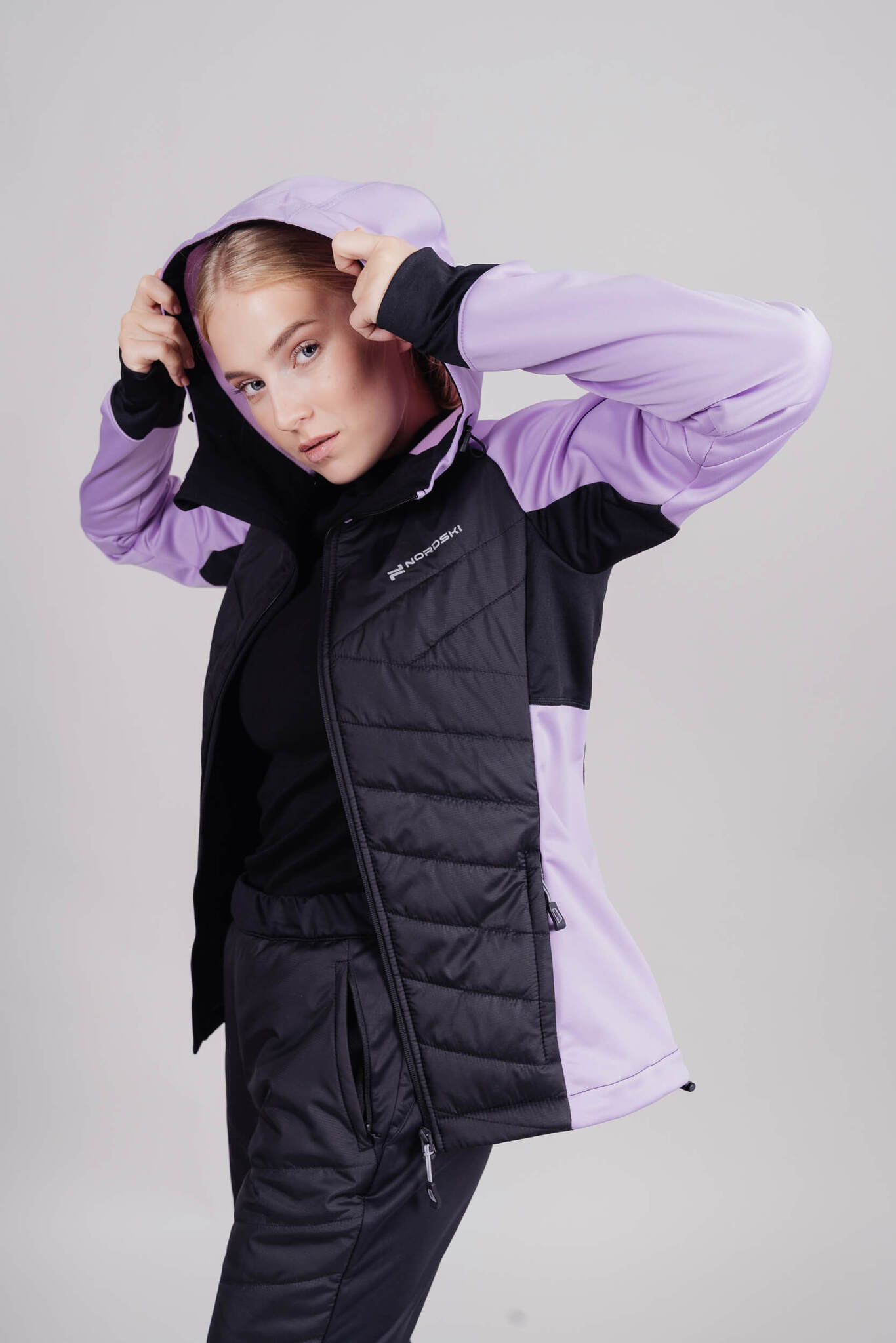 Женская тренировочная куртка с капюшоном Nordski Hybrid Hood orchid - 3