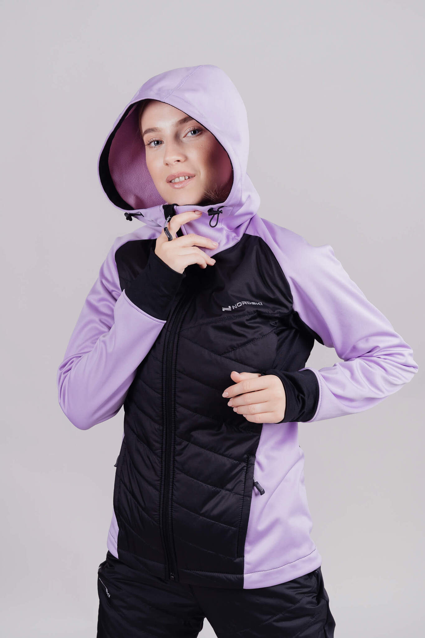 Женская тренировочная куртка с капюшоном Nordski Hybrid Hood orchid