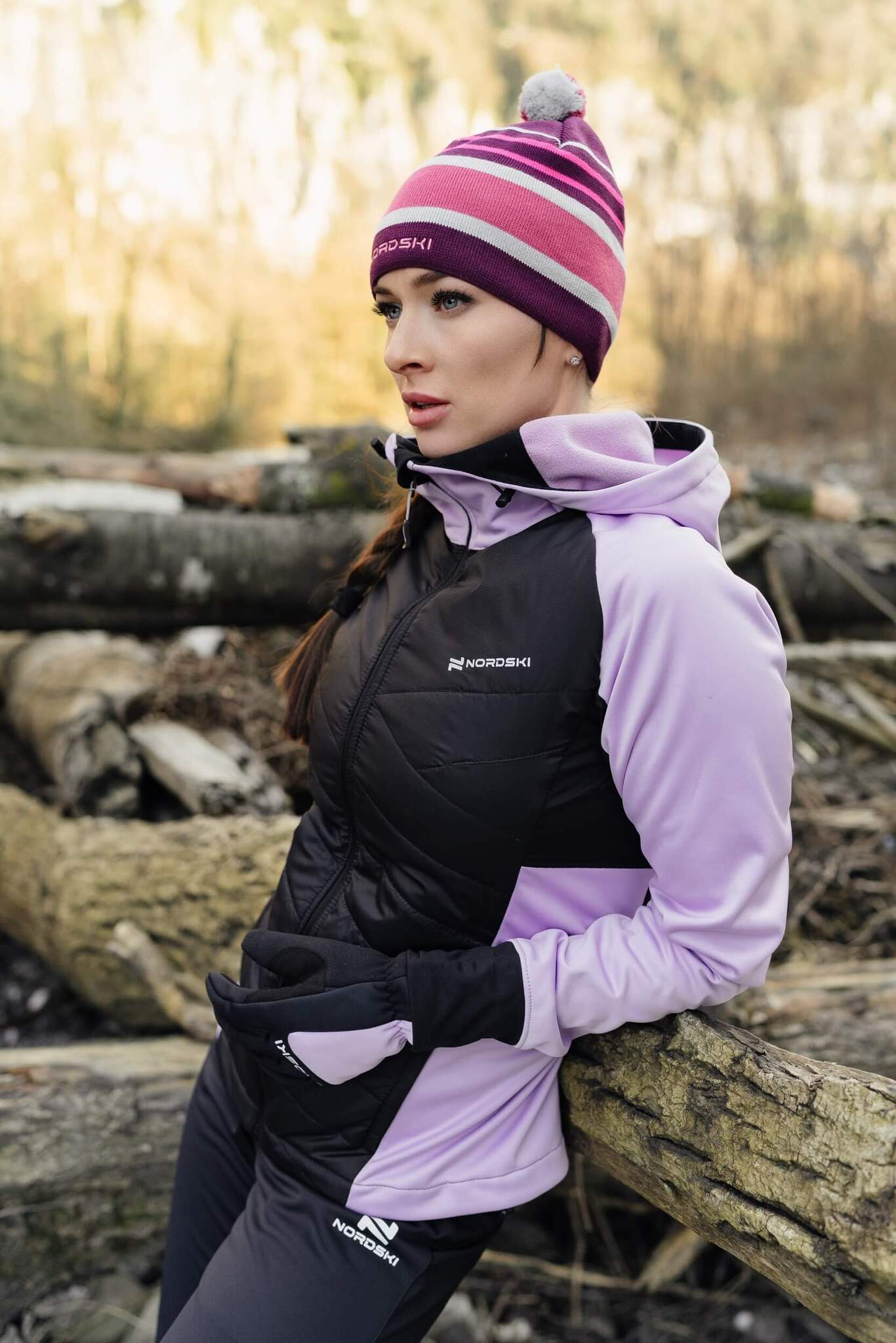Женская тренировочная куртка с капюшоном Nordski Hybrid Hood orchid - 6