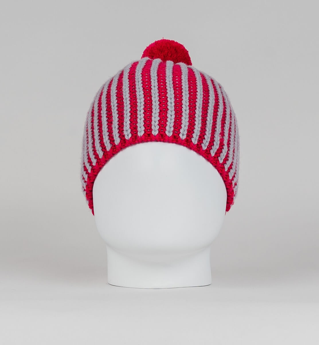 Вязаная шапка с шерстью Nordski Wool fuchsia-grey - 6