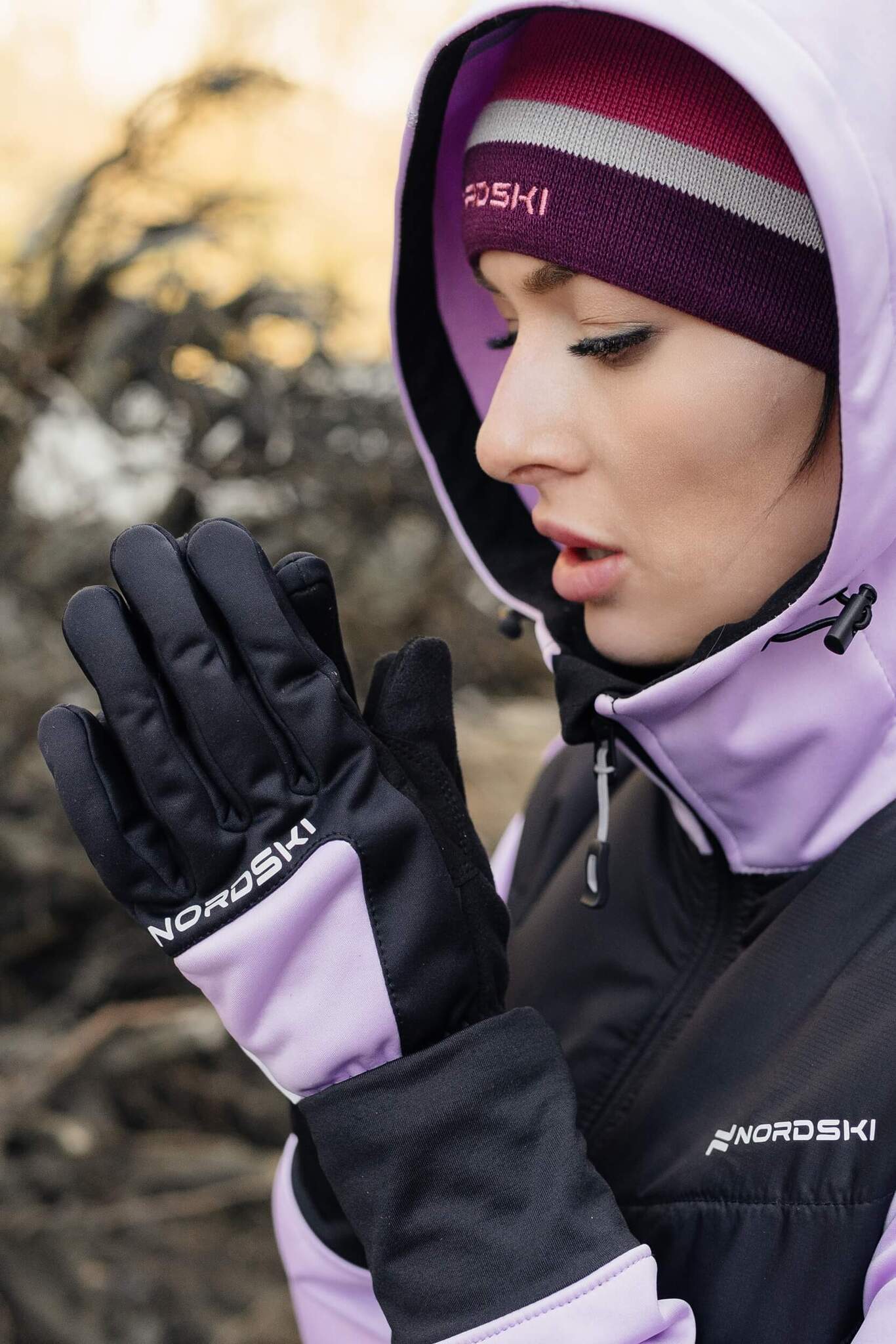Женская тренировочная куртка с капюшоном Nordski Hybrid Hood orchid - 11