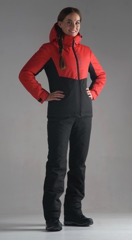 Nordski Montana зимний лыжный костюм женский красный-черный