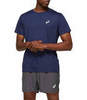 Asics Silver Ss Top футболка для бега мужская темно-синяя - 1