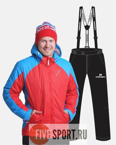 Nordski National утепленный лыжный костюм мужской Red-Black