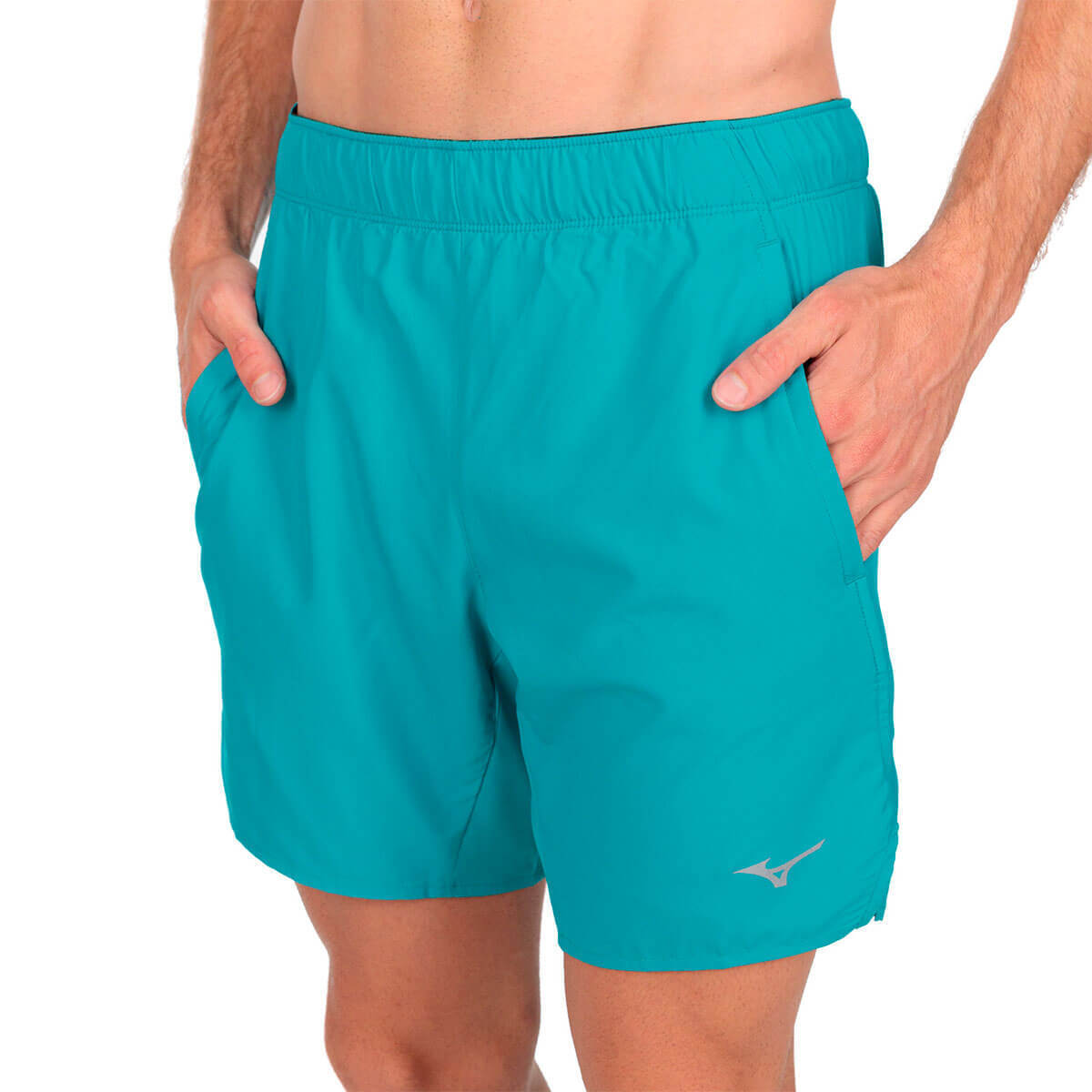 Mizuno Core 7.5 2 In 1 Short шорты для бега мужские голубые (Распродажа) - 3