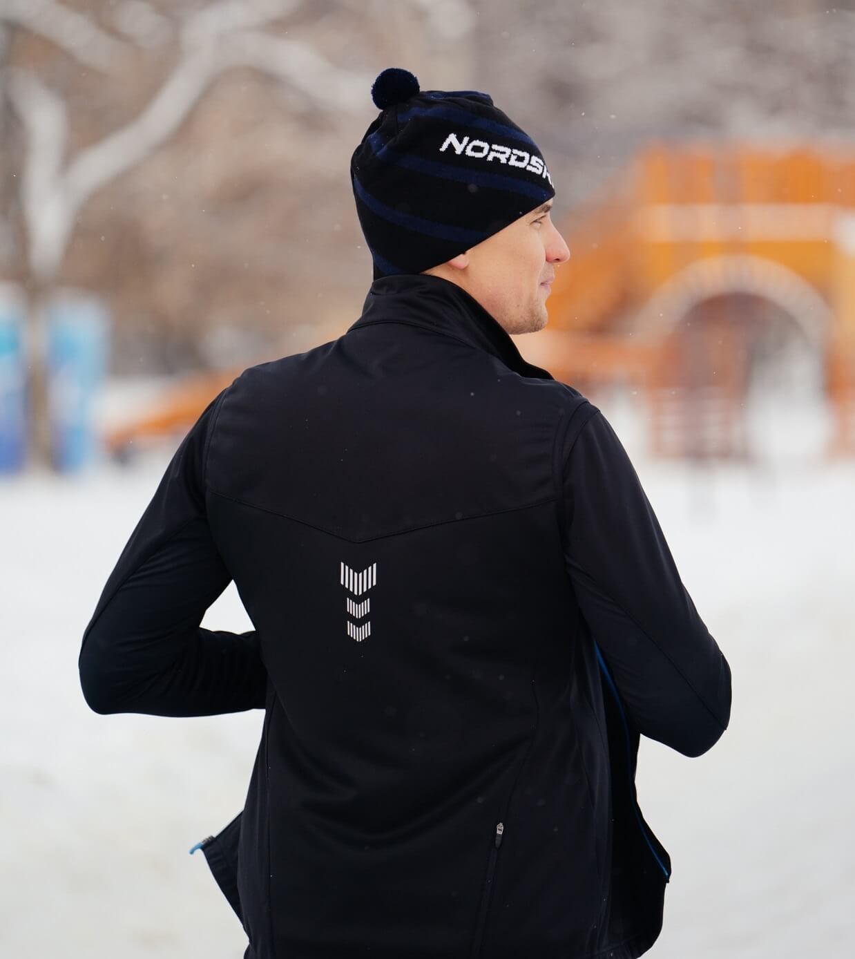 Мужской утепленный разминочный костюм Nordski Base black-blue - 5