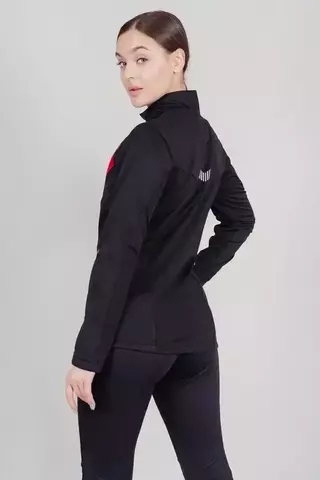 Женская утепленная разминочная куртка Nordski Base black-pink