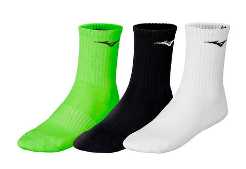 Комплект носков Mizuno Training 3P Socks черный-белый-зеленый