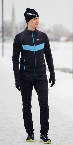 Мужской утепленный разминочный костюм Nordski Base Premium black-blue