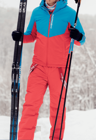 Nordski Montana Premium RUS утепленный лыжный костюм женский Red
