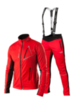 Victory Code Dynamic разминочный лыжный костюм с лямками red-red - 1