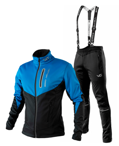 Victory Code Go Fast разминочный лыжный костюм с лямками blue-black