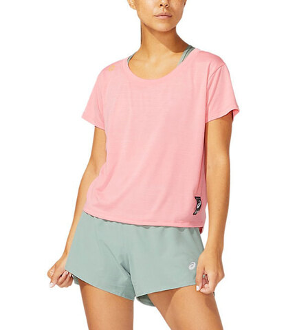 Asics Sakura Ss Crop Top футболка для бега женская розовая (Распродажа)