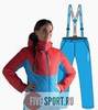 Nordski Montana Premium RUS утепленный лыжный костюм женский Red-blue - 1