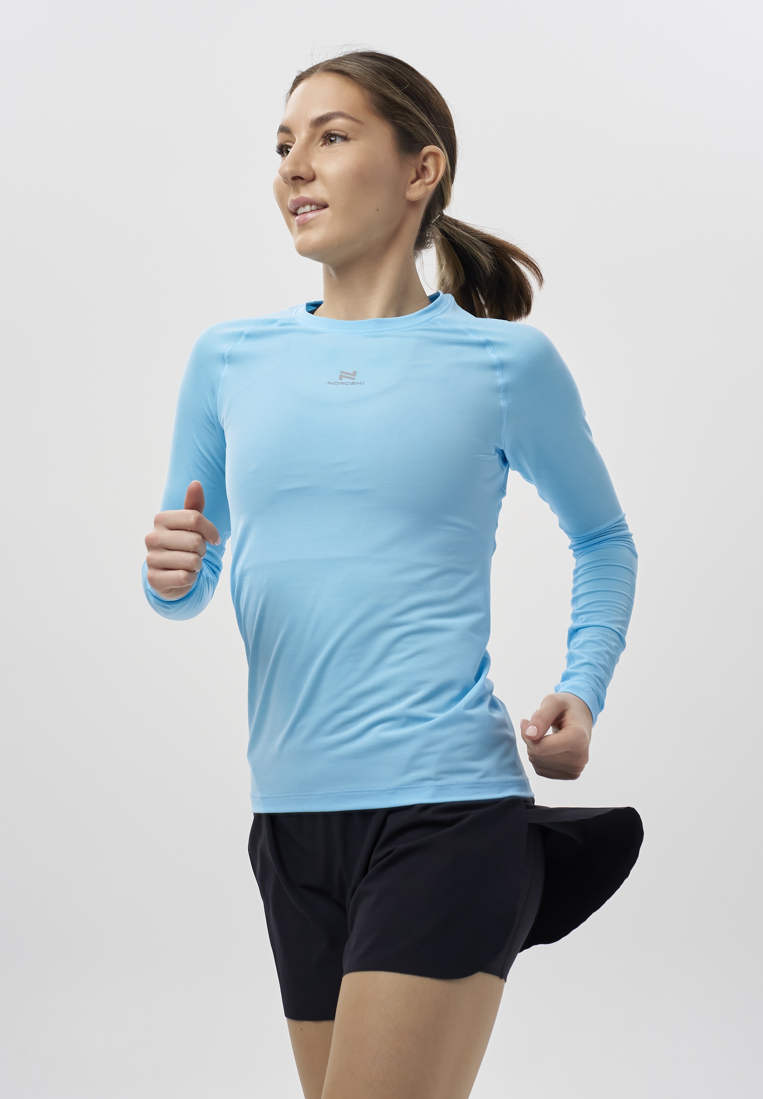 Женская тренировочная футболка с длинным рукавом Nordski Pro crystal - 3