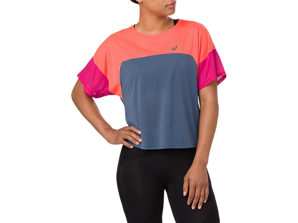 Asics Style Top футболка для бега женская розовая-серая