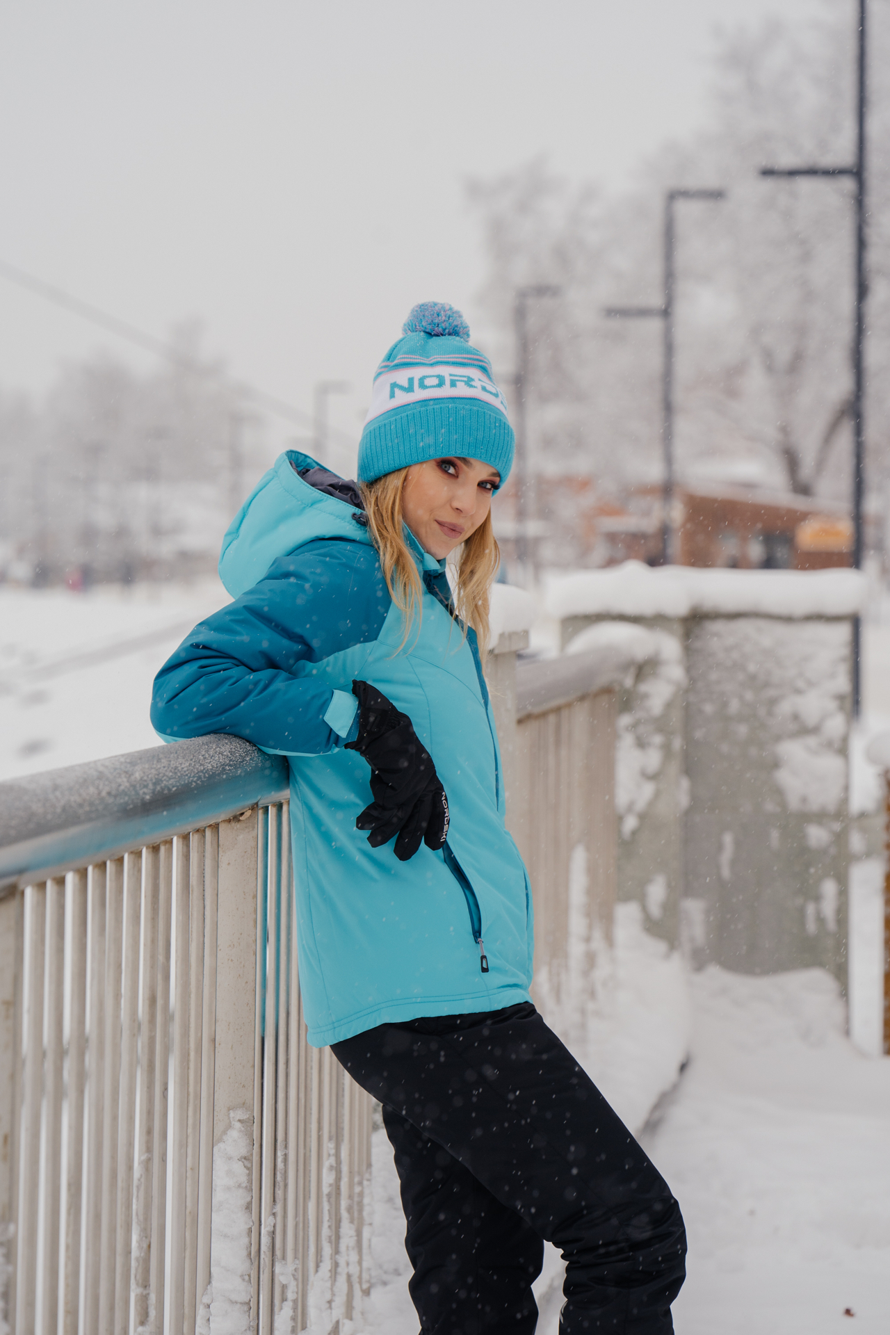 Детская теплая лыжная куртка Nordski Jr Premium Sport aquamarine-blue - 4