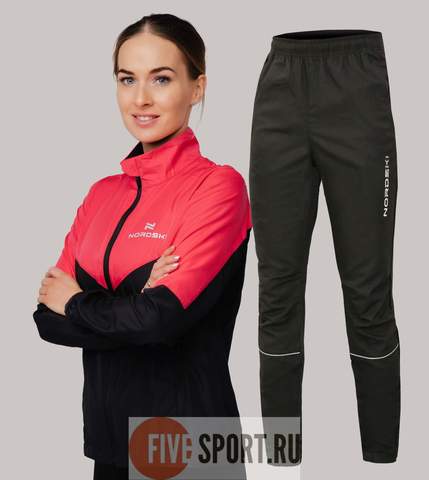 Nordski Sport костюм для бега женский pink-black