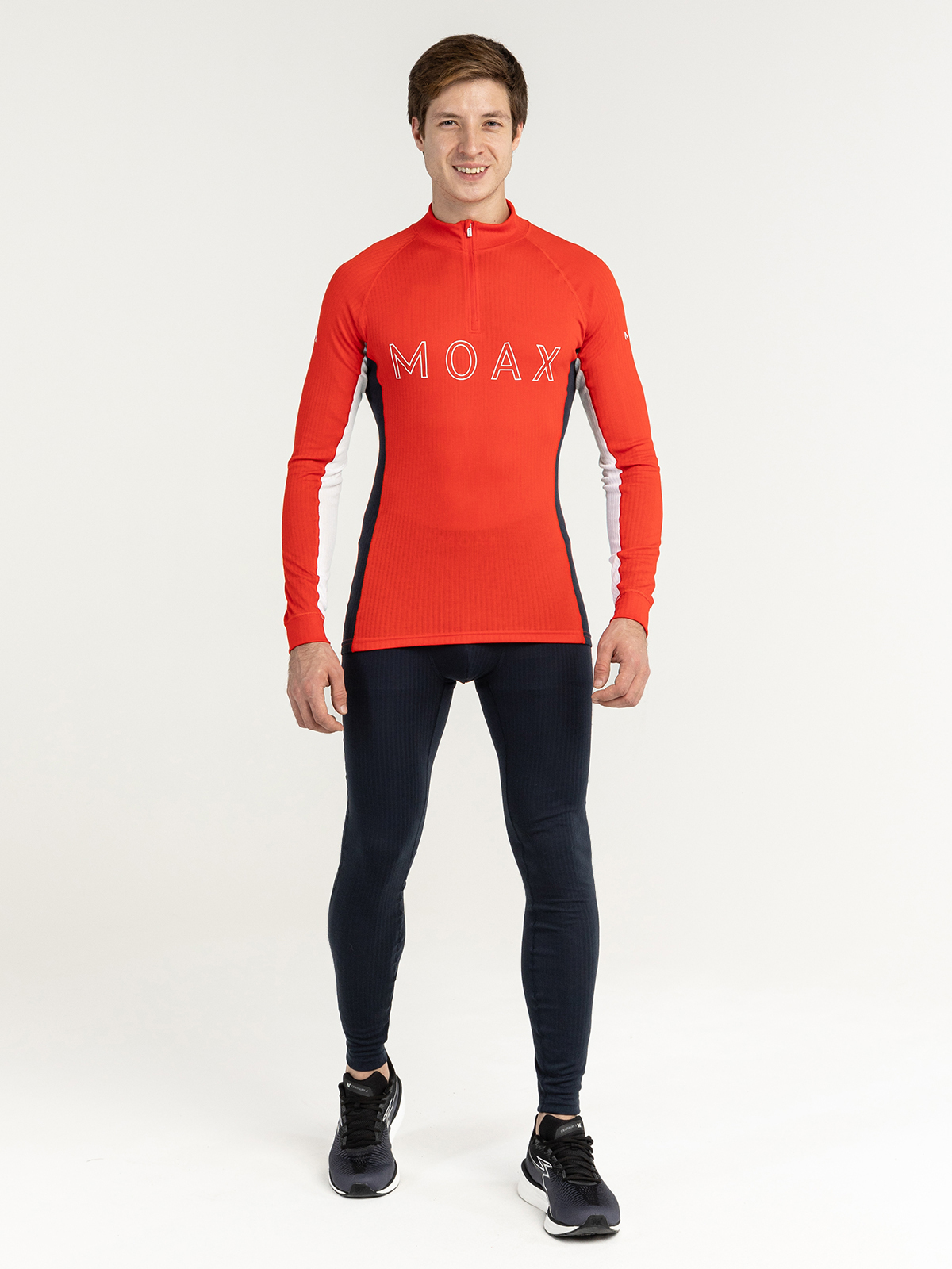 Мужская терморубашка с воротником Moax Race LS ярко-красная - 6