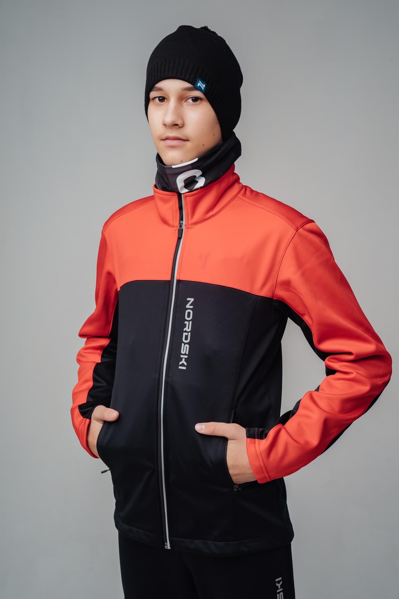Nordski Jr Active лыжная куртка детская красная-черная