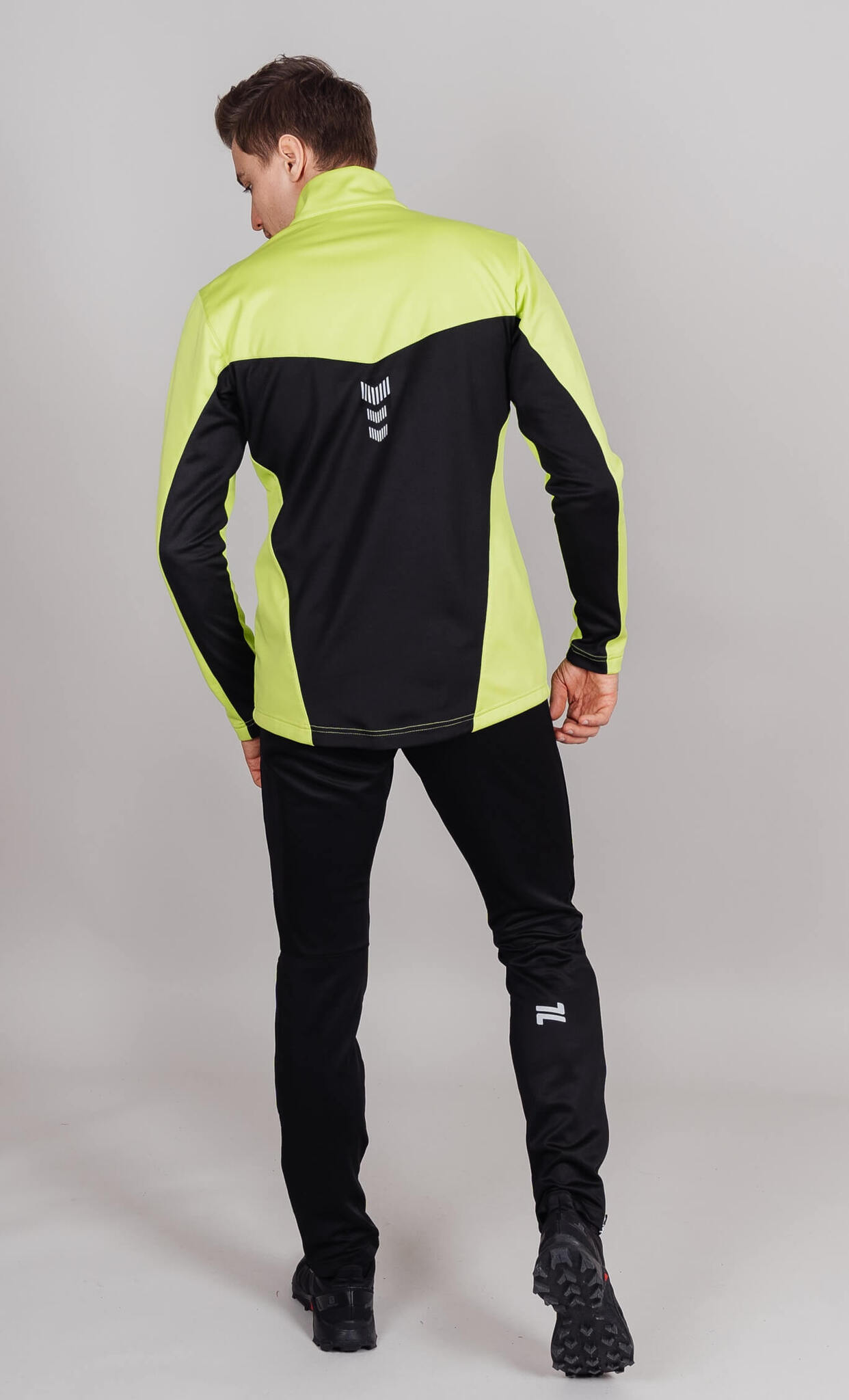 Мужской утепленный разминочный костюм Nordski Base lime-black - 4